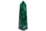 Tall Polished Malachite Obelisk - DR Congo #381160-1